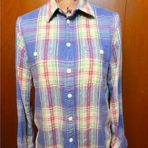 Ralph Lauren POLO Plaid Button Down Shirt Women's M